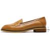 imageMona flying Womens Leather Penny Loafers Slip On Flats Office Ladies Casual ShoesBrown
