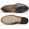 imageMona flying Womens Leather Penny Loafers Slip On Flats Office Ladies Casual ShoesDark Green
