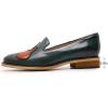 imageMona flying Womens Leather Penny Loafers Slip On Flats Office Ladies Casual ShoesDark Green