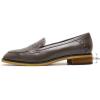 imageMona flying Womens Leather Penny Loafers Slip On Flats Office Ladies Casual ShoesDark Grey