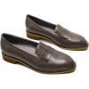 imageMona flying Womens Leather Penny Loafers Slip On Flats Office Ladies Casual ShoesDark Grey