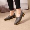 imageMona flying Womens Leather Penny Loafers Slip On Flats Office Ladies Casual ShoesDark Grey
