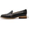 imageMona flying Womens Leather Penny Loafers Slip On Flats Office Ladies Casual ShoesDeep Black