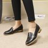 imageMona flying Womens Leather Penny Loafers Slip On Flats Office Ladies Casual ShoesDeep Black