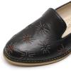 imageMona flying Womens Leather Penny Loafers Slip On Flats Office Ladies Casual ShoesDeep Black