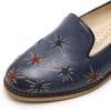 imageMona flying Womens Leather Penny Loafers Slip On Flats Office Ladies Casual ShoesNavy Blue