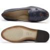 imageMona flying Womens Leather Penny Loafers Slip On Flats Office Ladies Casual ShoesNavy Blue