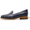 imageMona flying Womens Leather Penny Loafers Slip On Flats Office Ladies Casual ShoesNavy Blue