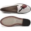 imageMona flying Womens Leather Penny Loafers Slip On Flats Office Ladies Casual ShoesOffwhite