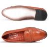 imageMona flying Womens Leather Penny Loafers Slip On Flats Office Ladies Casual ShoesWine