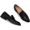 imageMona flying Womens Leather Pointed Toe Penny Loafer Dress Casual Slip on Flat Office Work Shoes for LadiesBlack