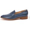 imageMona flying Womens Leather Pointed Toe Penny Loafer Dress Casual Slip on Flat Office Work Shoes for LadiesBlueness