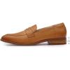 imageMona flying Womens Leather Pointed Toe Penny Loafer Dress Casual Slip on Flat Office Work Shoes for LadiesBrown