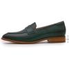 imageMona flying Womens Leather Pointed Toe Penny Loafer Dress Casual Slip on Flat Office Work Shoes for LadiesDark Green