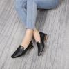 imageMona flying Womens Leather Square Toe Penny Loafer Comfort Dress Casual Slip on Flat Office Work Shoes for LadiesBlack