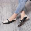 imageMona flying Womens Leather Square Toe Penny Loafer Comfort Dress Casual Slip on Flat Office Work Shoes for LadiesBlackoffwhite