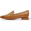 imageMona flying Womens Leather Square Toe Penny Loafer Comfort Dress Casual Slip on Flat Office Work Shoes for LadiesBrown