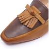 imageMona flying Womens Leather Square Toe Penny Loafer Comfort Dress Casual Slip on Flat Office Work Shoes for LadiesBrown Coffee
