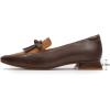 imageMona flying Womens Leather Square Toe Penny Loafer Comfort Dress Casual Slip on Flat Office Work Shoes for LadiesDark Coffeebrown