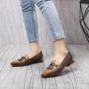 imageMona flying Womens Leather Square Toe Penny Loafer Comfort Dress Casual Slip on Flat Office Work Shoes for LadiesDark Coffeebrown