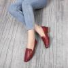 imageMona flying Womens Leather Square Toe Penny Loafer Comfort Dress Casual Slip on Flat Office Work Shoes for LadiesWine Red