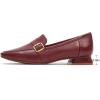 imageMona flying Womens Leather Square Toe Penny Loafer Comfort Dress Casual Slip on Flat Office Work Shoes for LadiesWine Red