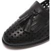 imageMona flying Womens Leather Tassel Loafers Slip On Flats Office Ladies Casual ShoesBlack
