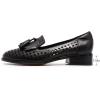 imageMona flying Womens Leather Tassel Loafers Slip On Flats Office Ladies Casual ShoesBlack