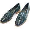 imageMona flying Womens Leather Tassel Loafers Slip On Flats Office Ladies Casual ShoesDark Green