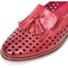 imageMona flying Womens Leather Tassel Loafers Slip On Flats Office Ladies Casual ShoesDate Red
