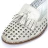 imageMona flying Womens Leather Tassel Loafers Slip On Flats Office Ladies Casual ShoesGrey White