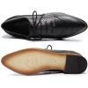 imageMona flying Womens Perforated Oxfords Brogue Derby Laceup Leather Shoes for LadiesBlack
