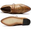 imageMona flying Womens Perforated Oxfords Brogue Derby Laceup Leather Shoes for LadiesBrown