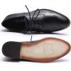 imageMona flying Womens Printed Oxfords Brogue Derby Ladies Lace up Leather ShoesBlack