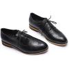 imageMona flying Womens Printed Oxfords Brogue Derby Ladies Lace up Leather ShoesBlack