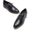 imageMona flying Womens Printed Oxfords Brogue Derby Ladies Lace up Leather ShoesBlack