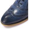 imageMona flying Womens Vintage Wingtip Oxfords Ladies Lace up Leather ShoesBlue