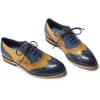 imageMona flying Womens Vintage Wingtip Oxfords Ladies Lace up Leather ShoesBluebrown