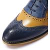imageMona flying Womens Vintage Wingtip Oxfords Ladies Lace up Leather ShoesBluebrown