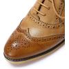 imageMona flying Womens Vintage Wingtip Oxfords Ladies Lace up Leather ShoesBrown