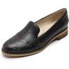 imageMona flying Womens Leather Penny Loafers Slip On Flats Office Ladies Casual ShoesDeep Black