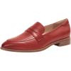 imageMona flying Womens Leather Pointed Toe Penny Loafer Dress Casual Slip on Flat Office Work Shoes for LadiesDeep Red