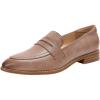 imageMona flying Womens Leather Pointed Toe Penny Loafer Dress Casual Slip on Flat Office Work Shoes for LadiesTan