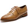 imageMona flying Womens Perforated Oxfords Brogue Derby Laceup Leather Shoes for LadiesBrown