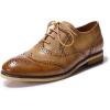 imageMona flying Womens Vintage Wingtip Oxfords Ladies Lace up Leather ShoesBrown