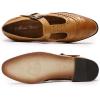 imageMona flying Womens Classic Wingtip Oxfords Mary Jane T Strap Flat Leather Shoes for LadiesBrown