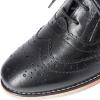 imageMona flying Womens Handcrafted Comfy Wingtip Oxfords Brogue Ladies Lace up Leather ShoesBlack