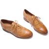 imageMona flying Womens Handcrafted Comfy Wingtip Oxfords Brogue Ladies Lace up Leather ShoesBrown