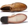 imageMona flying Womens Handcrafted Comfy Wingtip Oxfords Brogue Ladies Lace up Leather ShoesBrown