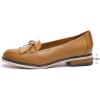 imageMona flying Womens Leather Tassel Loafer Dress Casual Slip on Flat Office Work Shoes for LadiesBrown
